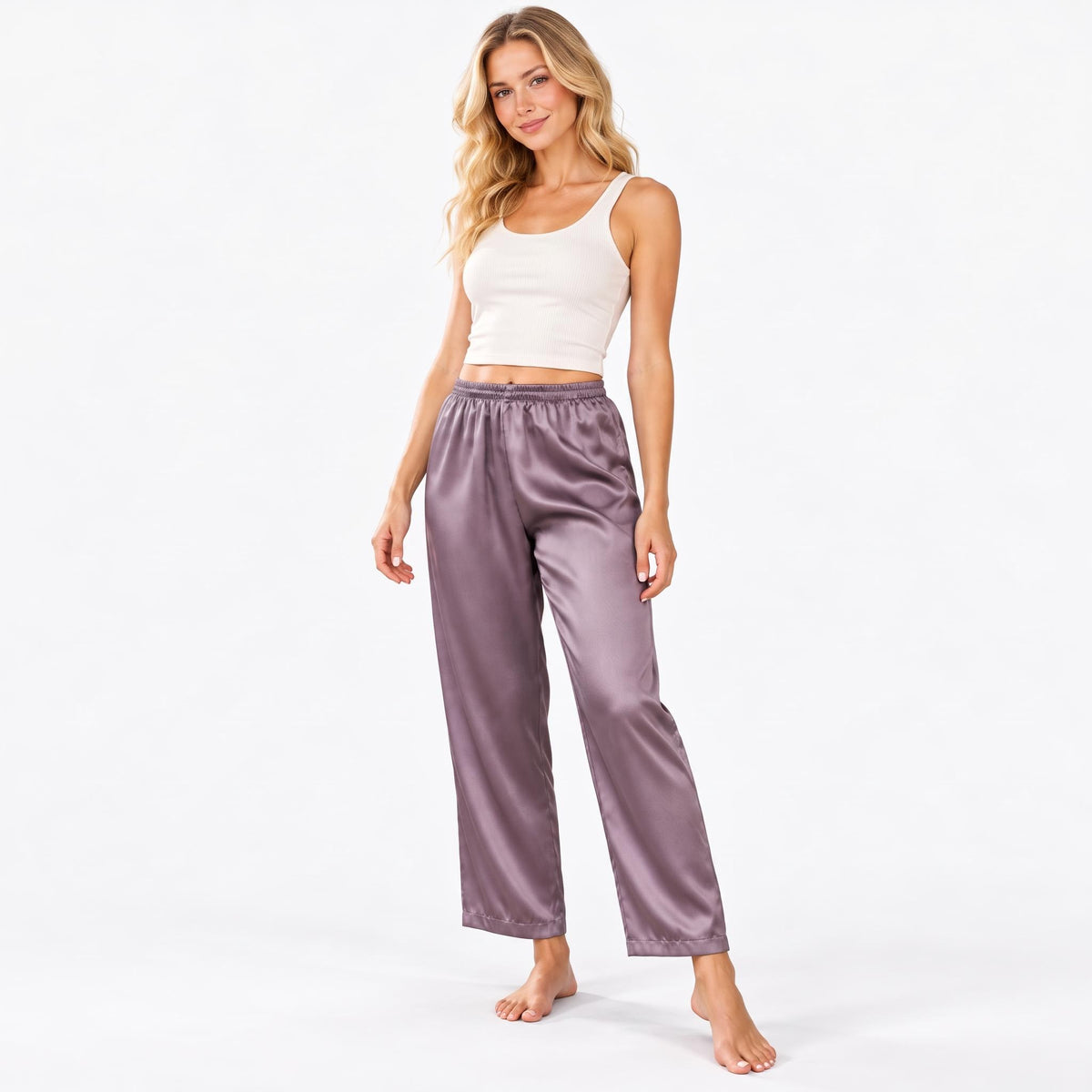 Classic Women's Silk Pajama Pants with Comfortable Waistband