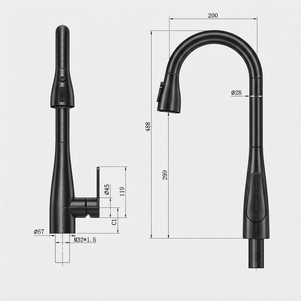 Smart Touch Kitchen Faucet with Pull-Out Spray Head