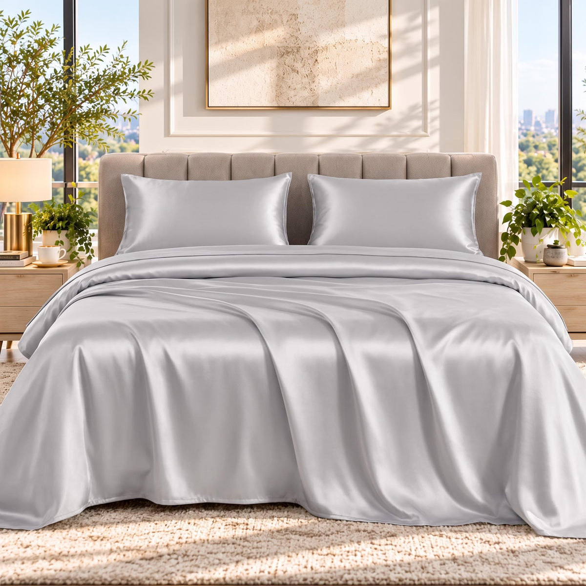 Elegant 25 Momme Mulberry Silk Bedding Set with Pillowcases