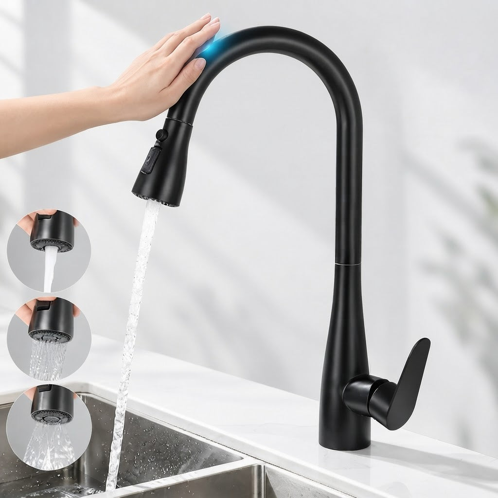 Smart Touch Kitchen Faucet with Pull-Out Spray Head