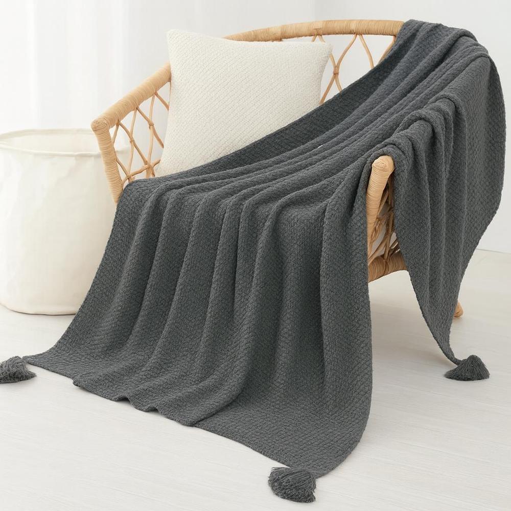 CozyKnits - Soft Breathable Knitted Shawl Throw Blanket for Home & Travel