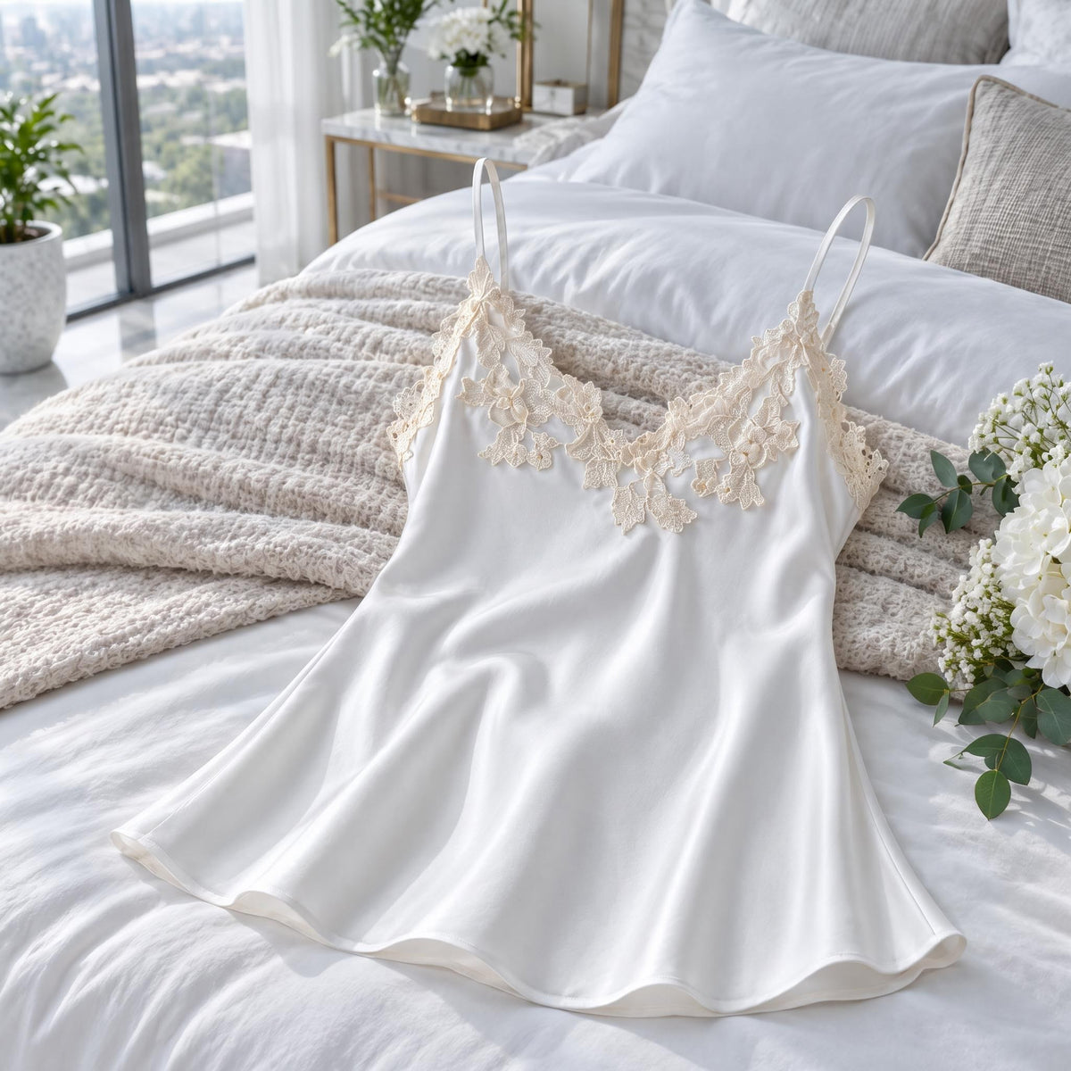 Elegant Silk Lace Cami Top with Spaghetti Straps