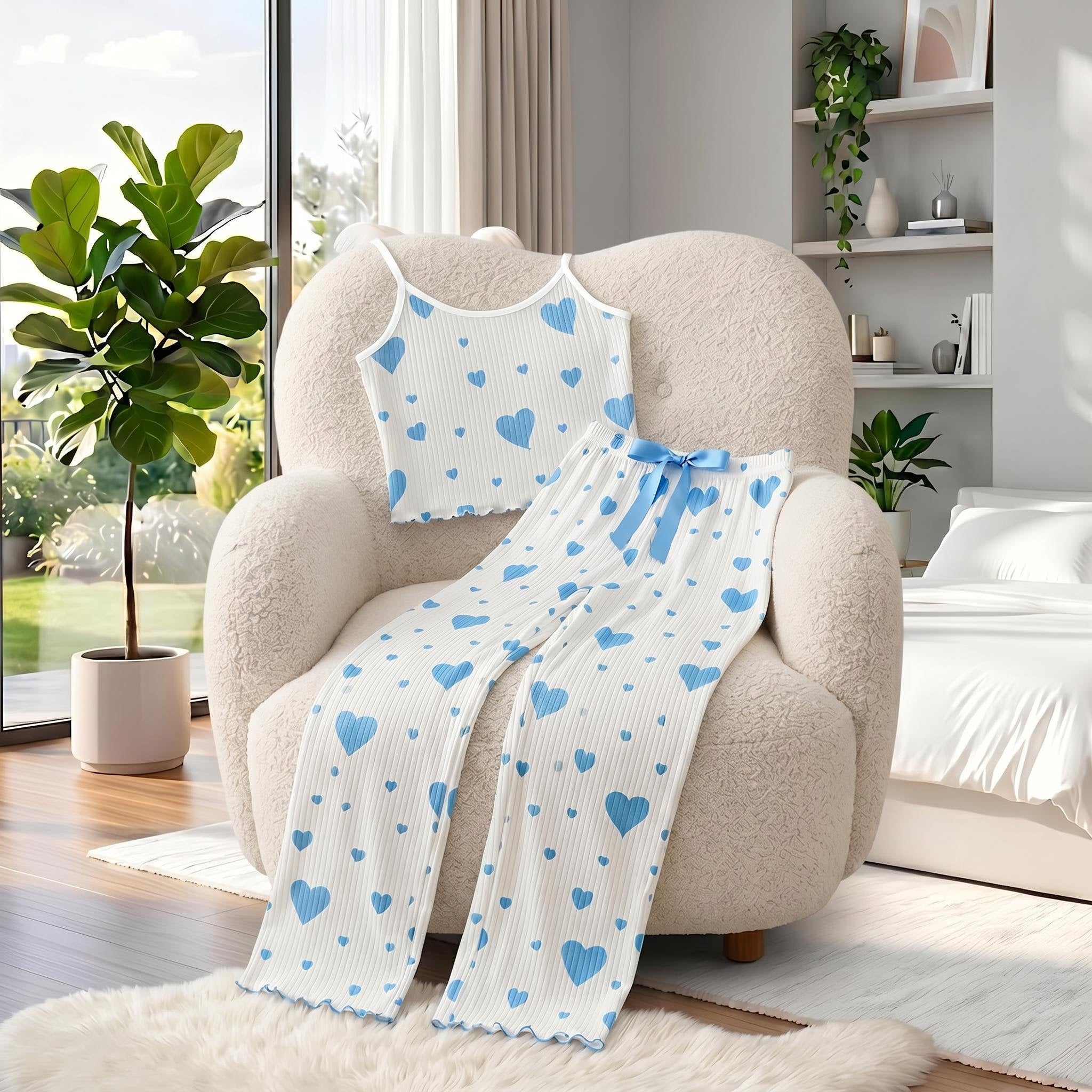 Love Print Pajama Set