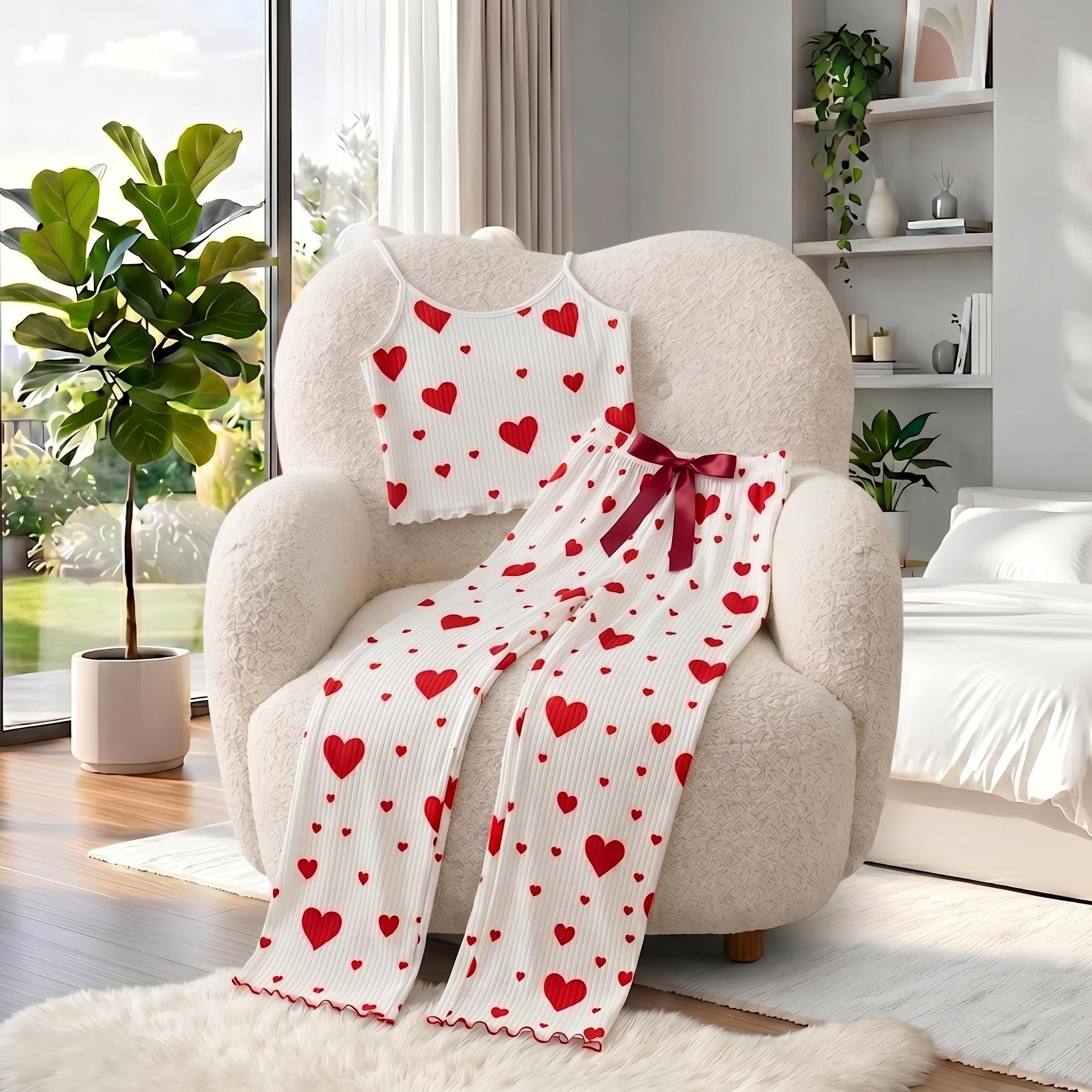 Love Print Pajama Set