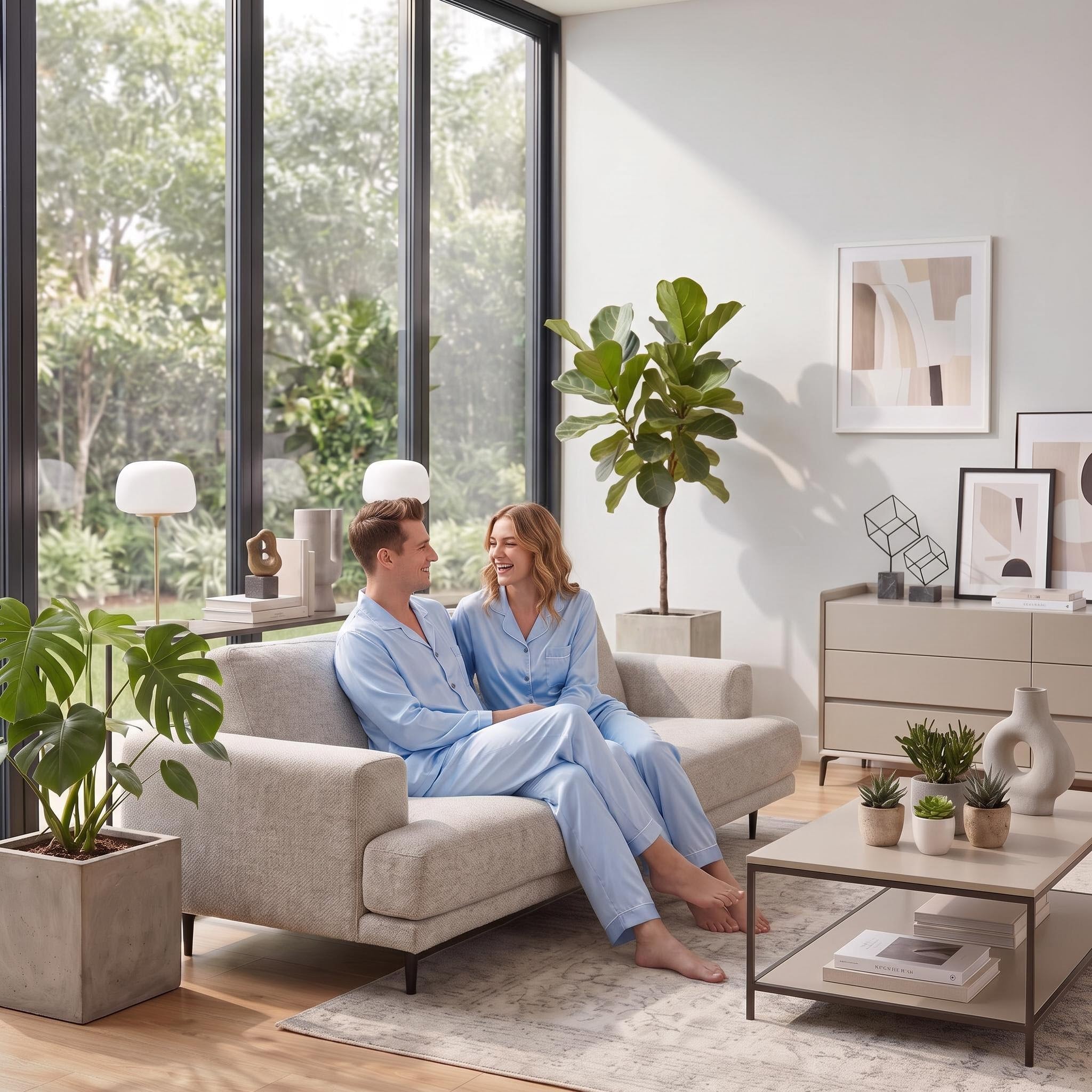Silk Satin Couple Pajama Set For Him Or Her