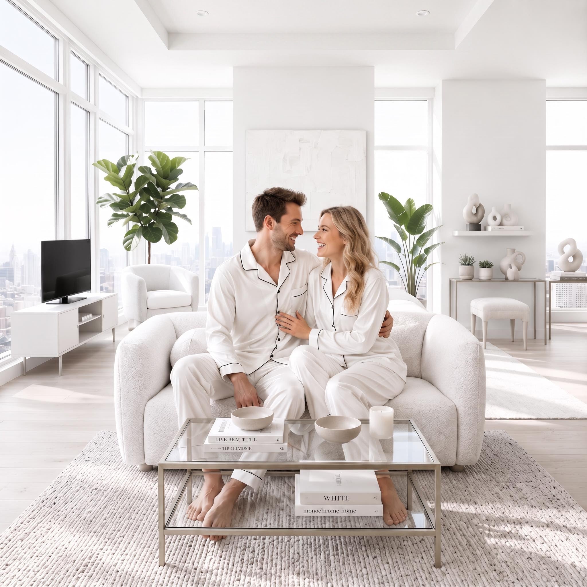 Silk Satin Couple Pajama Set For Him Or Her