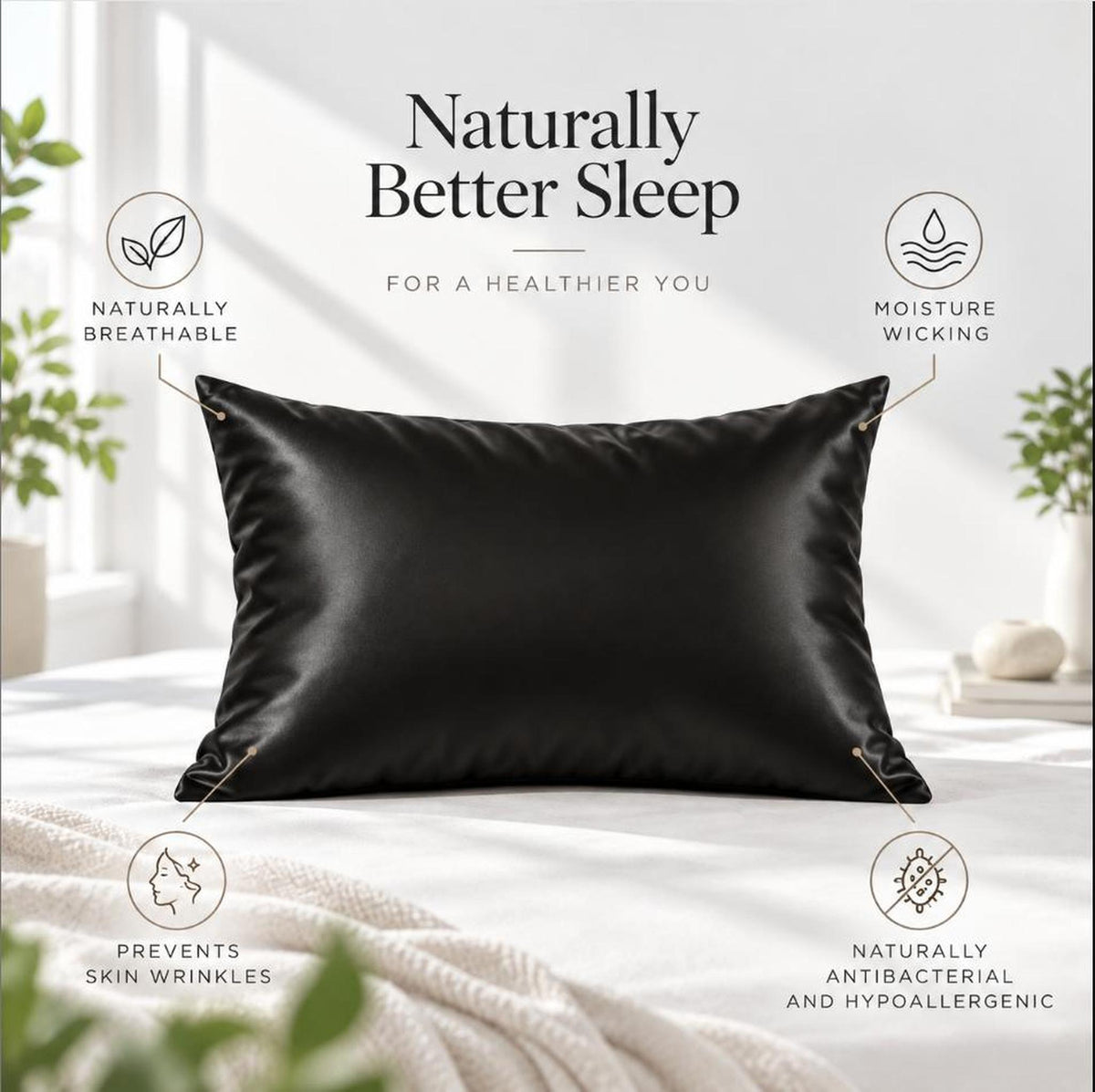 30-Momme Mulberry Silk Pillowcase with Envelope Closure-Pillowcases-Glompi-Glompi