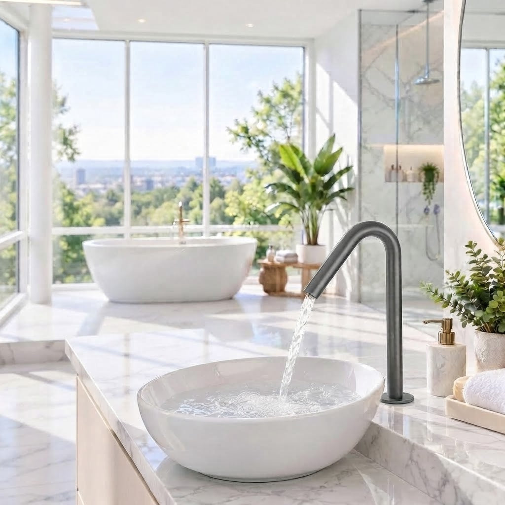 Smart Touch Gold Bathroom Faucet with Automatic Sensor