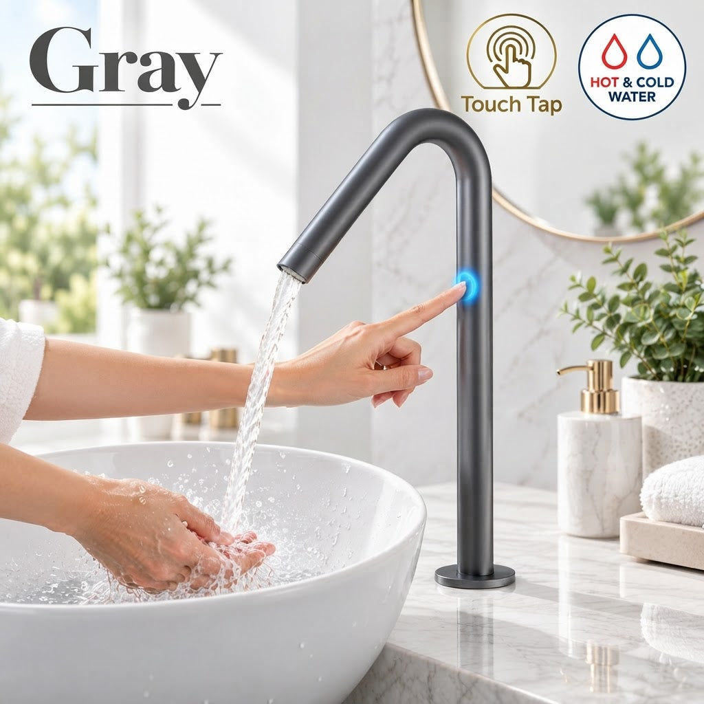 Smart Touch Gold Bathroom Faucet with Automatic Sensor