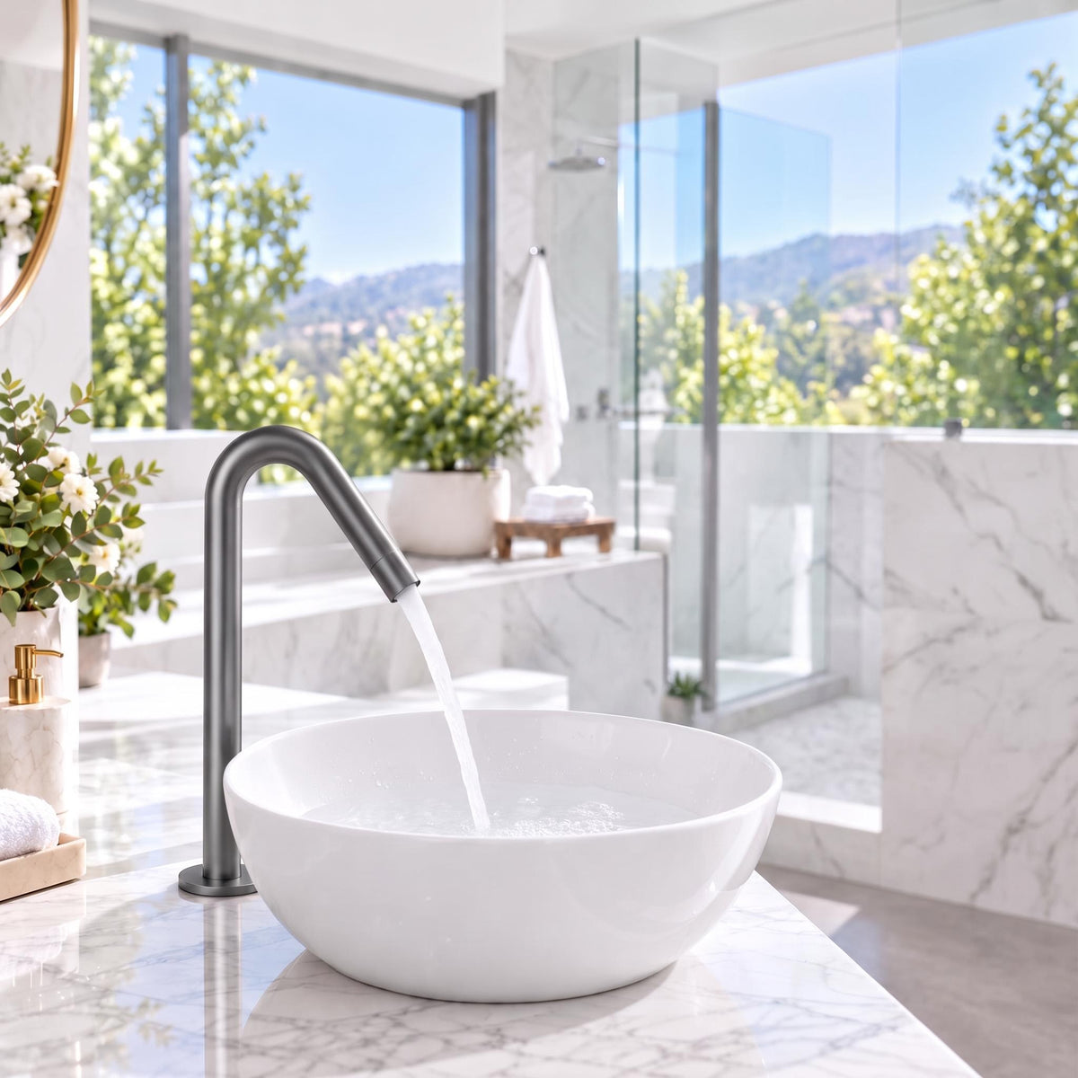 Smart Touch Gold Bathroom Faucet with Automatic Sensor