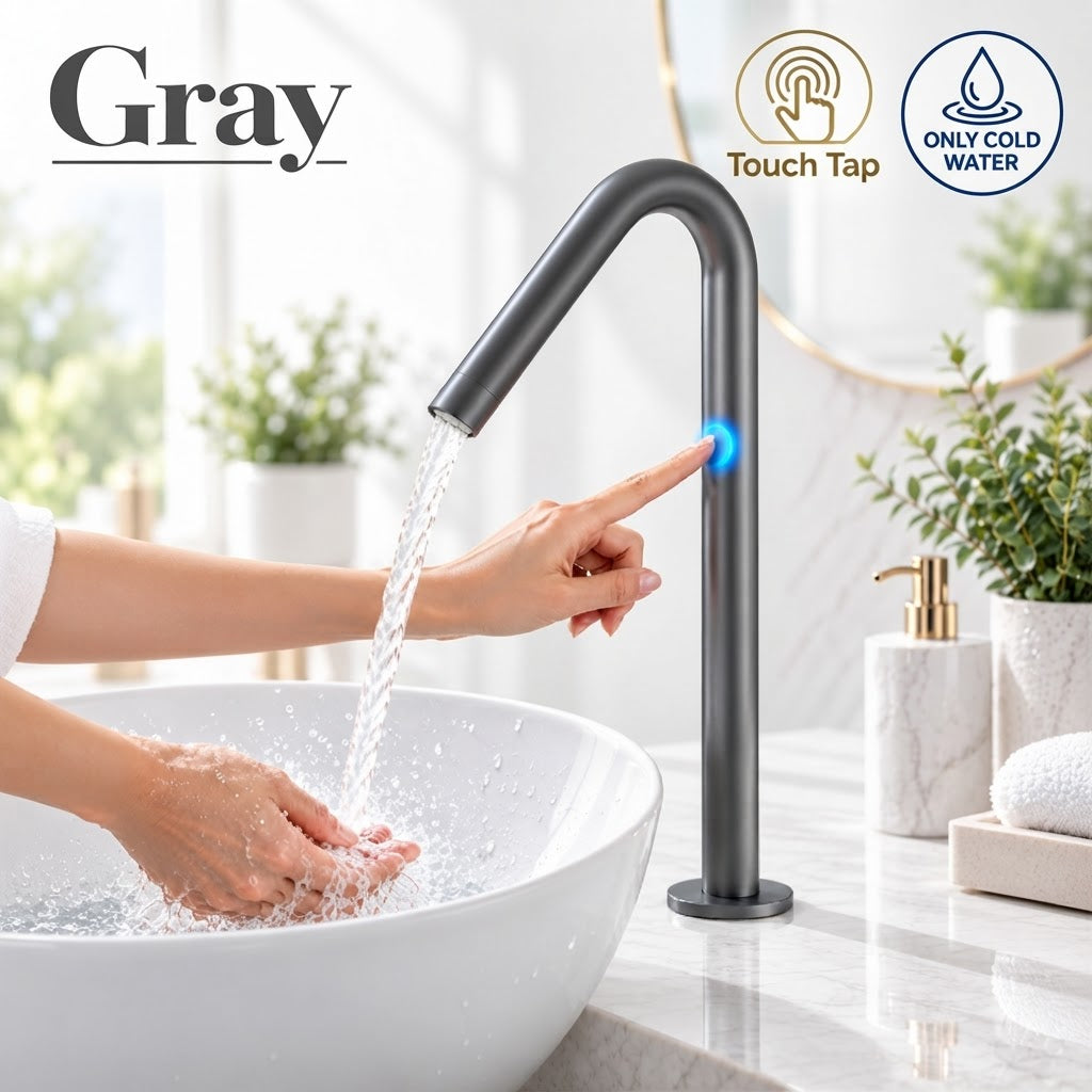 Smart Touch Gold Bathroom Faucet with Automatic Sensor