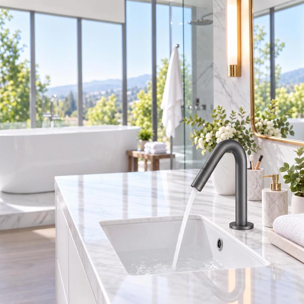 Smart Touch Gold Bathroom Faucet with Automatic Sensor