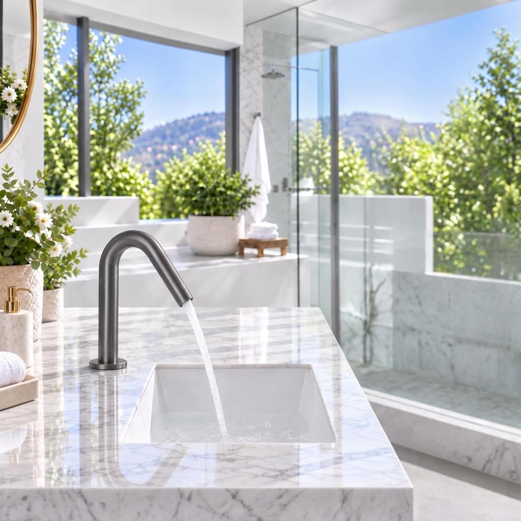 Smart Touch Gold Bathroom Faucet with Automatic Sensor