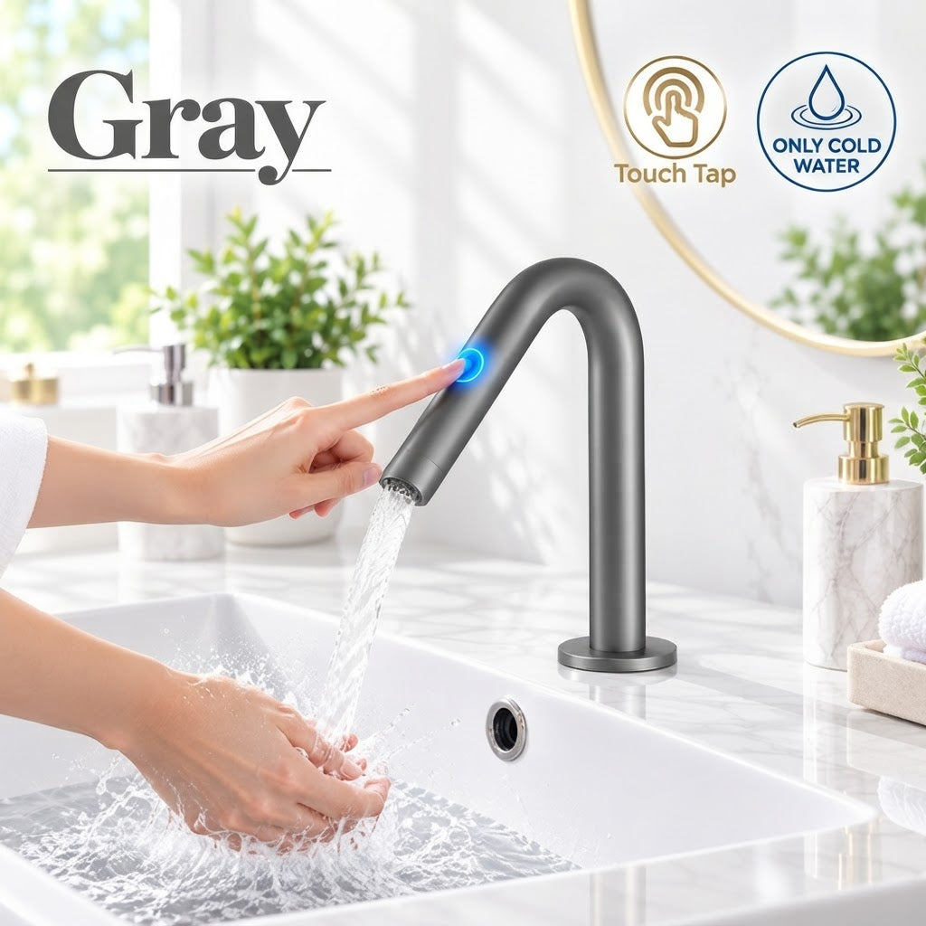 Smart Touch Gold Bathroom Faucet with Automatic Sensor