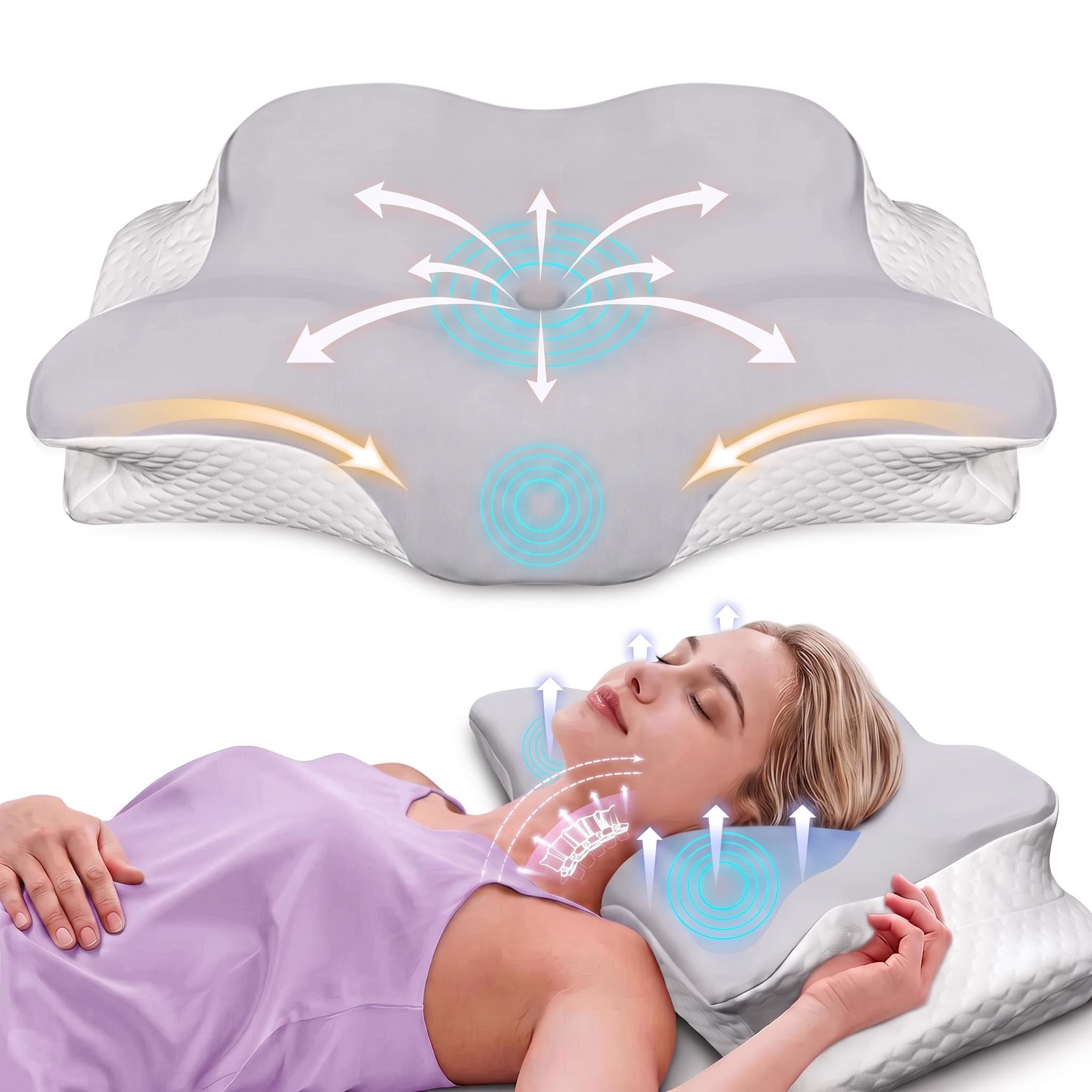 Butterfly Shape Memory Foam Pillow for Neck Support