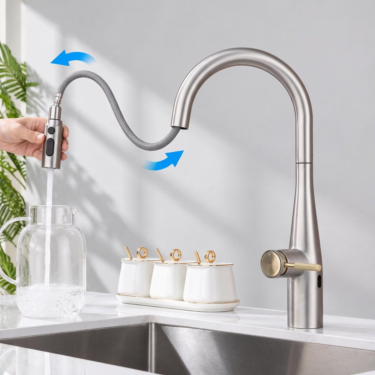 Smart Touch Kitchen Faucet with Infrared Sensor