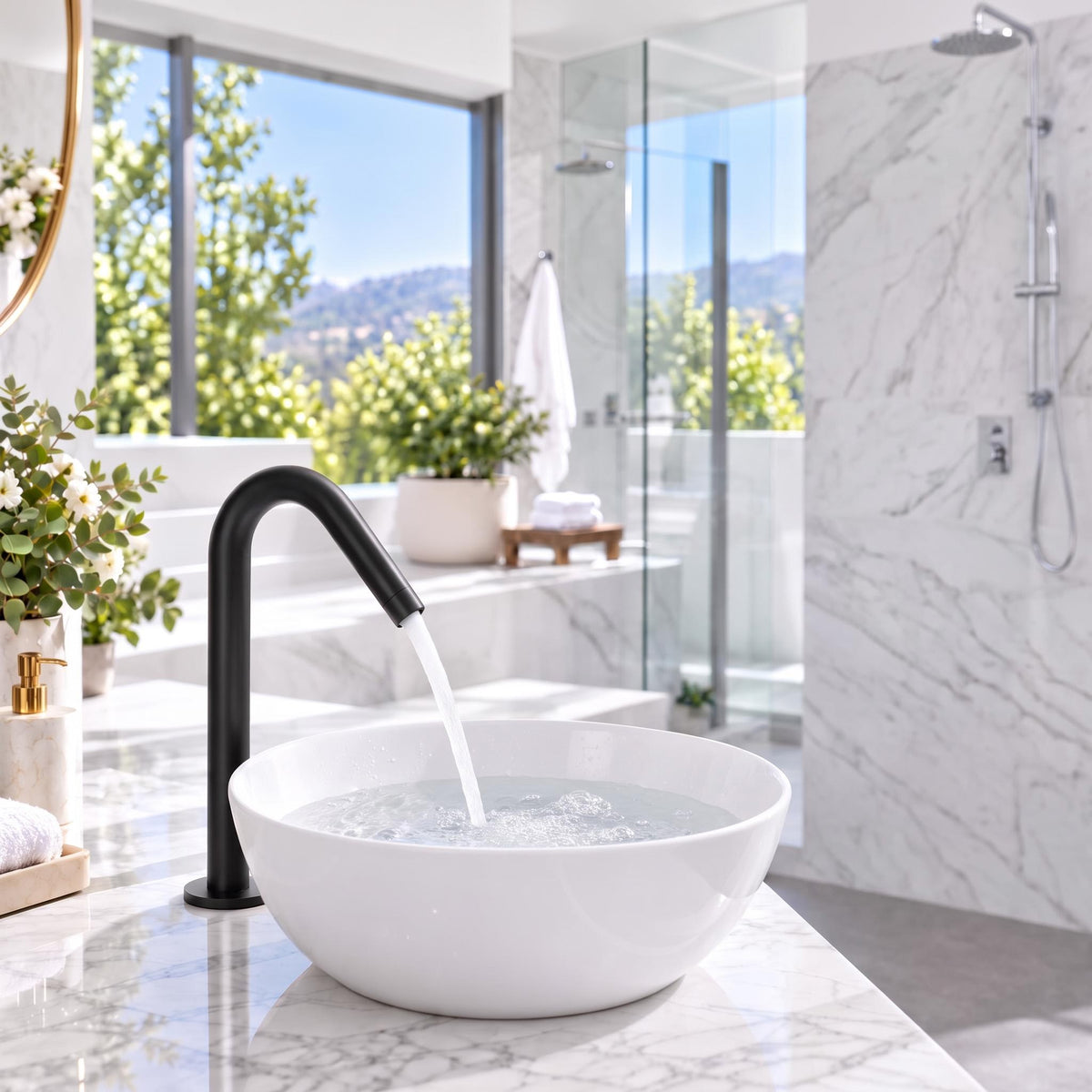 Smart Touch Gold Bathroom Faucet with Automatic Sensor