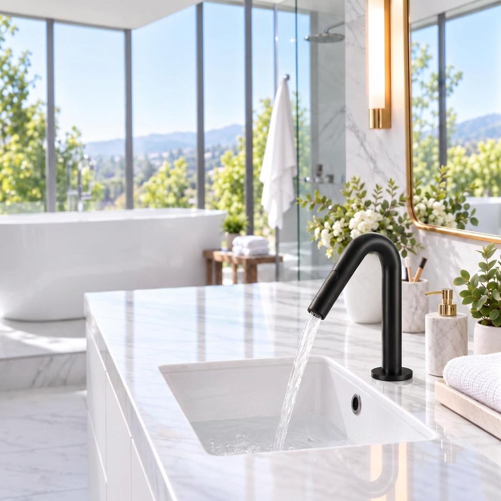 Smart Touch Gold Bathroom Faucet with Automatic Sensor