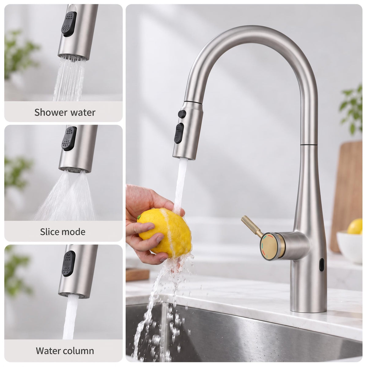 Smart Touch Kitchen Faucet with Infrared Sensor
