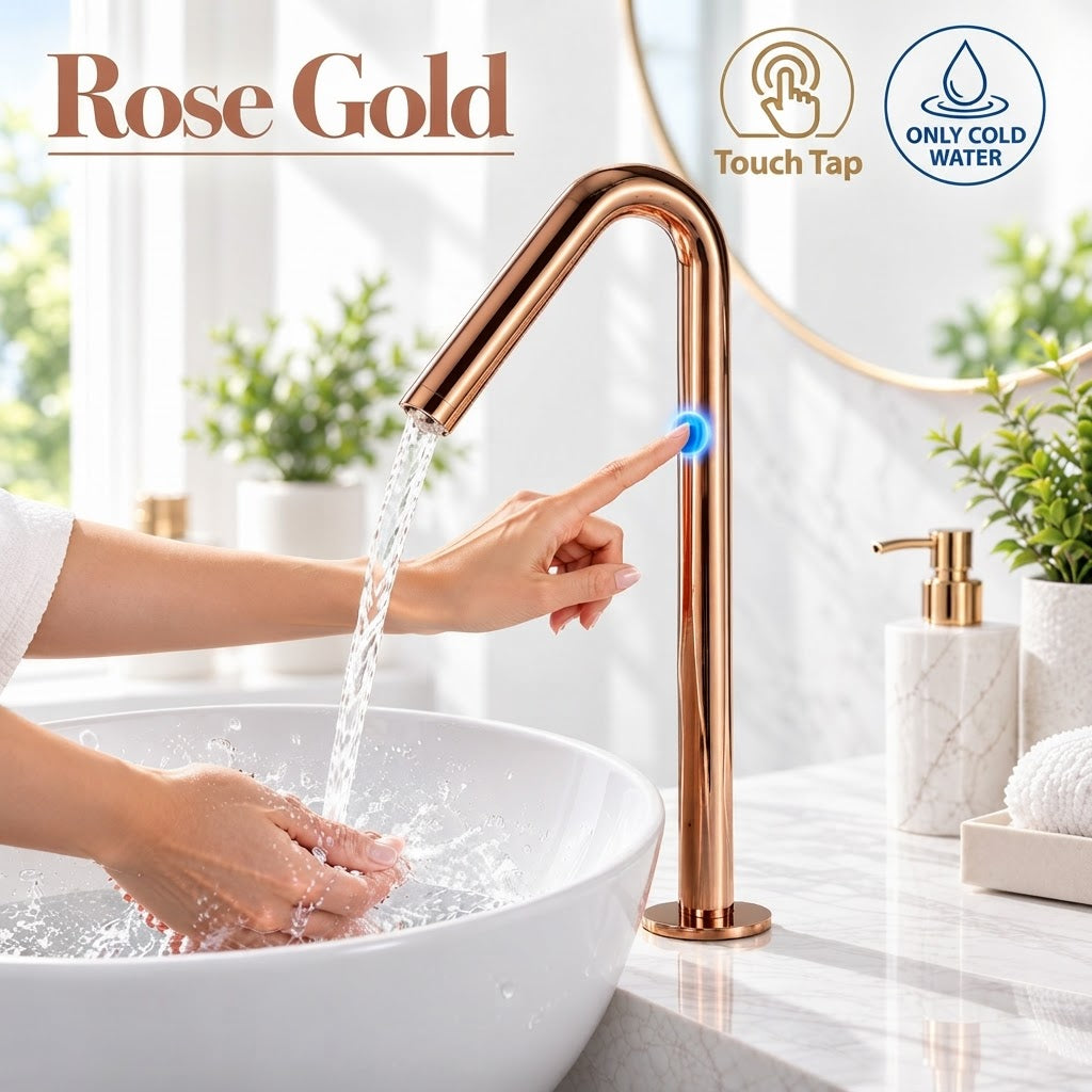 Smart Touch Gold Bathroom Faucet with Automatic Sensor