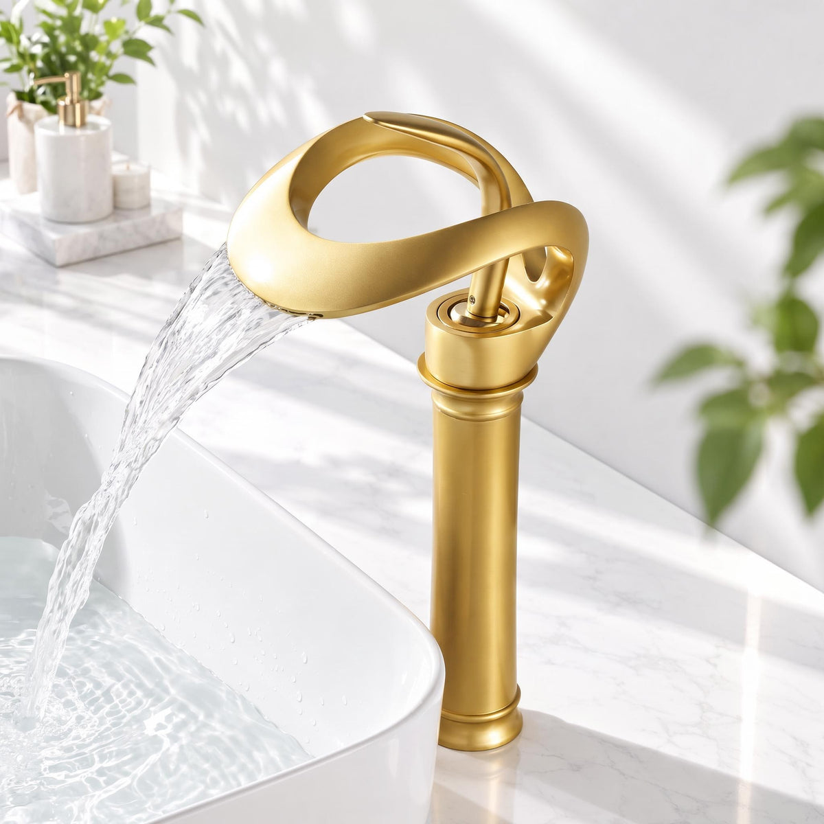 Waterfall Basin Mixer Tap – Solid Brass Modern Bathroom Sink Faucet