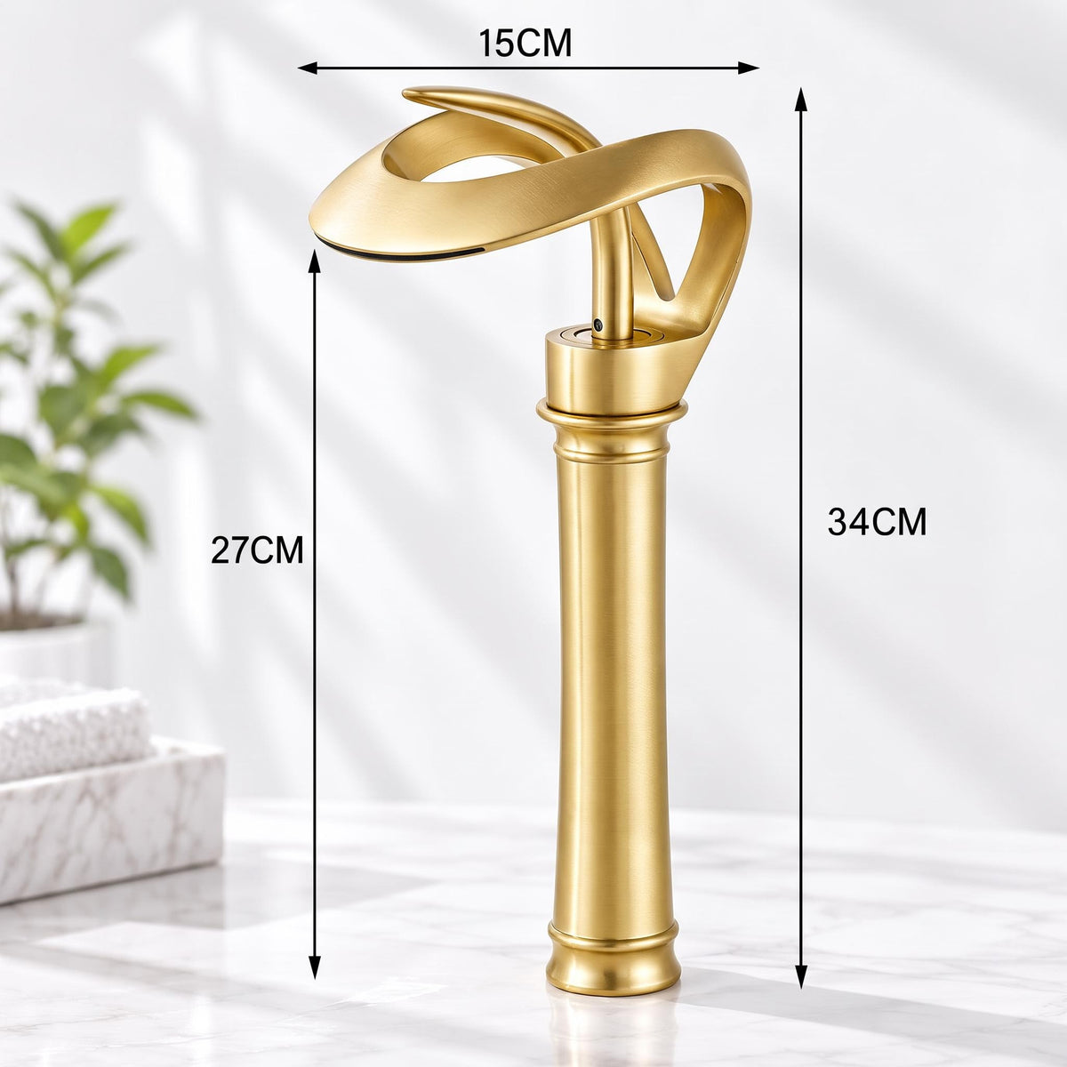 Waterfall Basin Mixer Tap – Solid Brass Modern Bathroom Sink Faucet