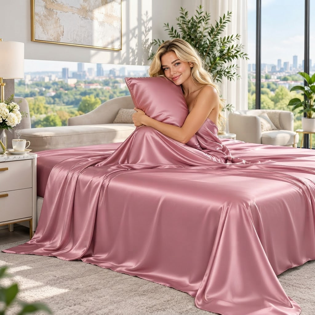 Elegant 25 Momme Mulberry Silk Bedding Set with Pillowcases