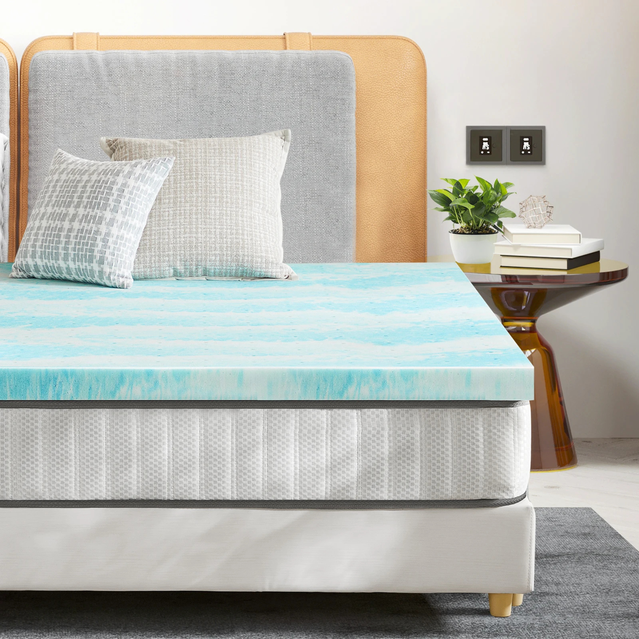 Cooling Gel Memory Foam Mattress Topper - Extra Thick Bed Pad