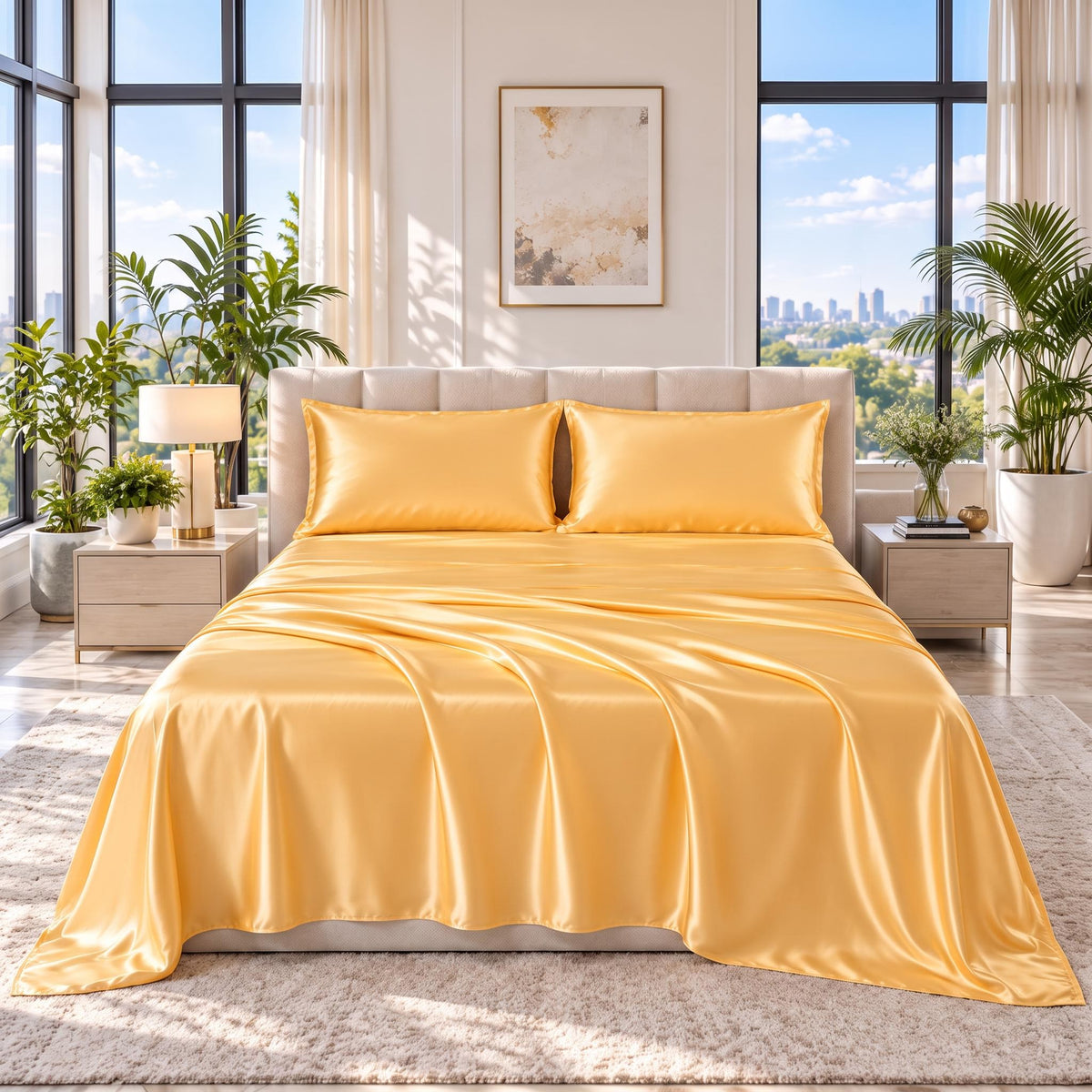 Elegant 25 Momme Mulberry Silk Bedding Set with Pillowcases