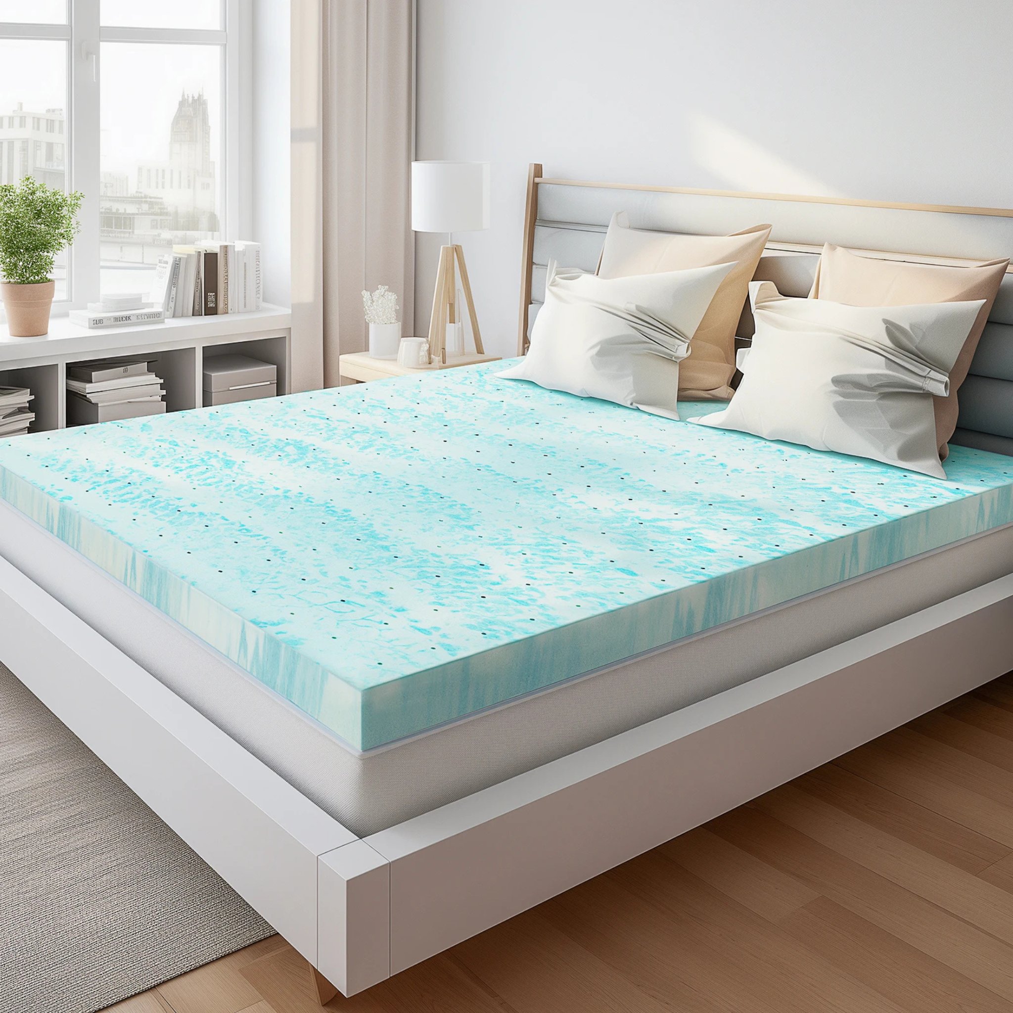 Cooling Gel Memory Foam Mattress Topper - Extra Thick Bed Pad
