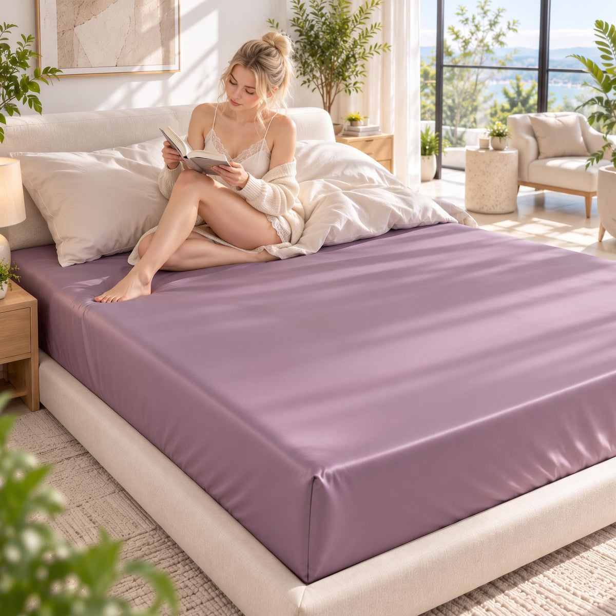 100% Pure Mulberry Silk Fitted Sheet - Grade A Deep With Pocket