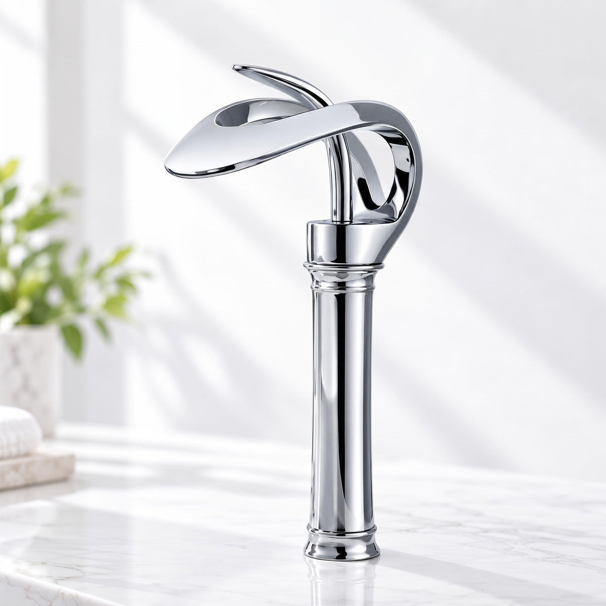 Waterfall Basin Mixer Tap – Solid Brass Modern Bathroom Sink Faucet