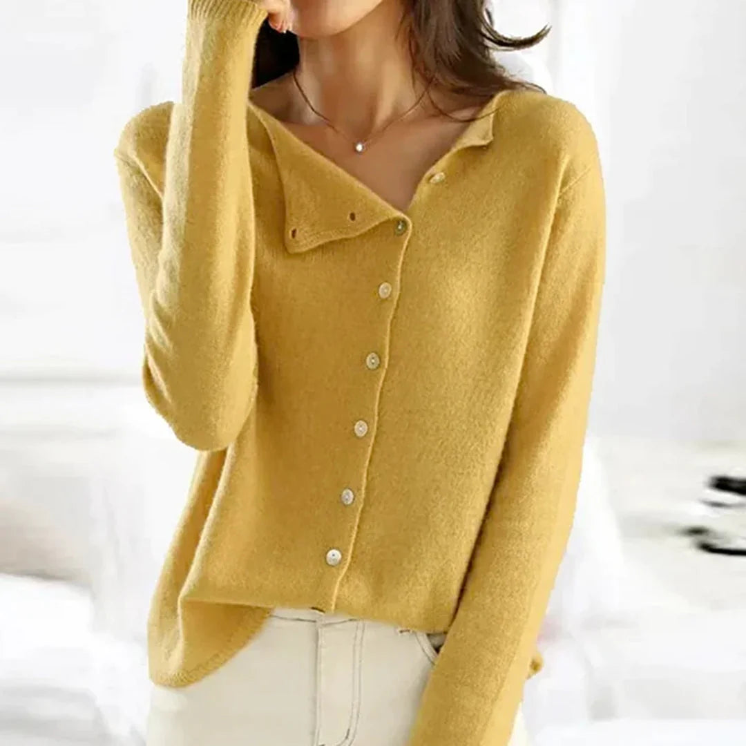 Asymmetric Knit Cardigan with Scoop Neckline for Women 3