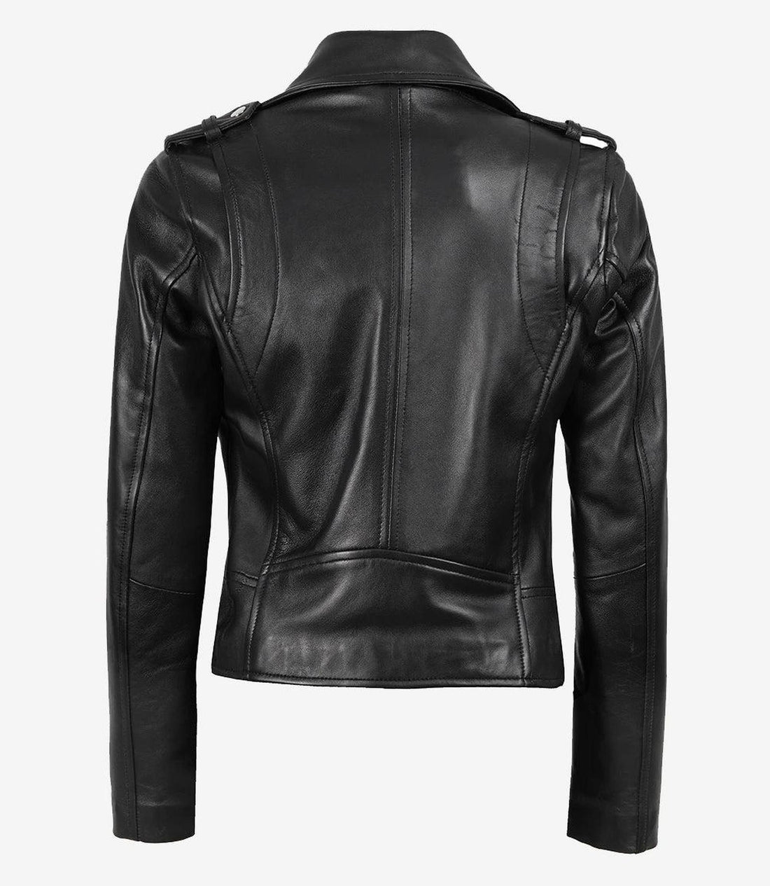 Asymmetrical Black Leather Jacket for Women-Leather Jackets-Glompi-XS-Glompi