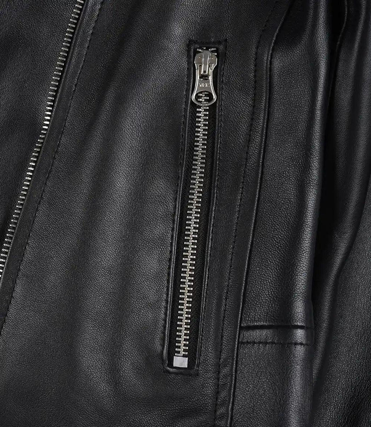 Asymmetrical Black Leather Jacket for Women-Leather Jackets-Glompi-Glompi