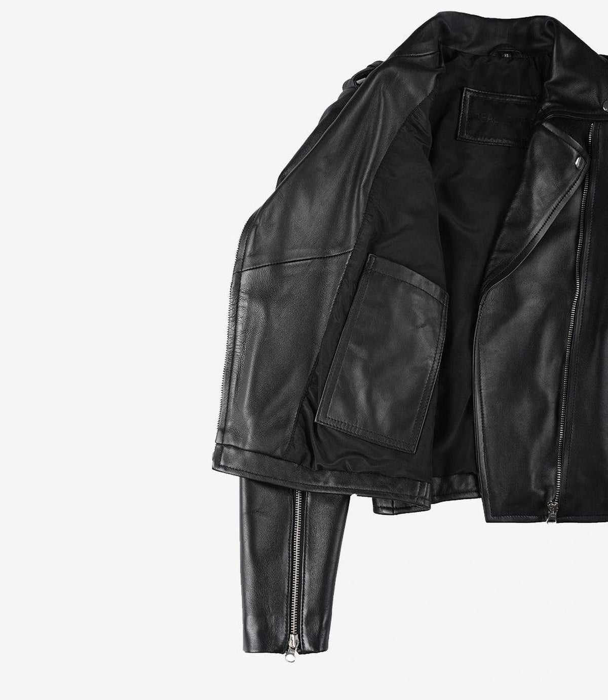 Asymmetrical Black Leather Jacket for Women-Leather Jackets-Glompi-Glompi