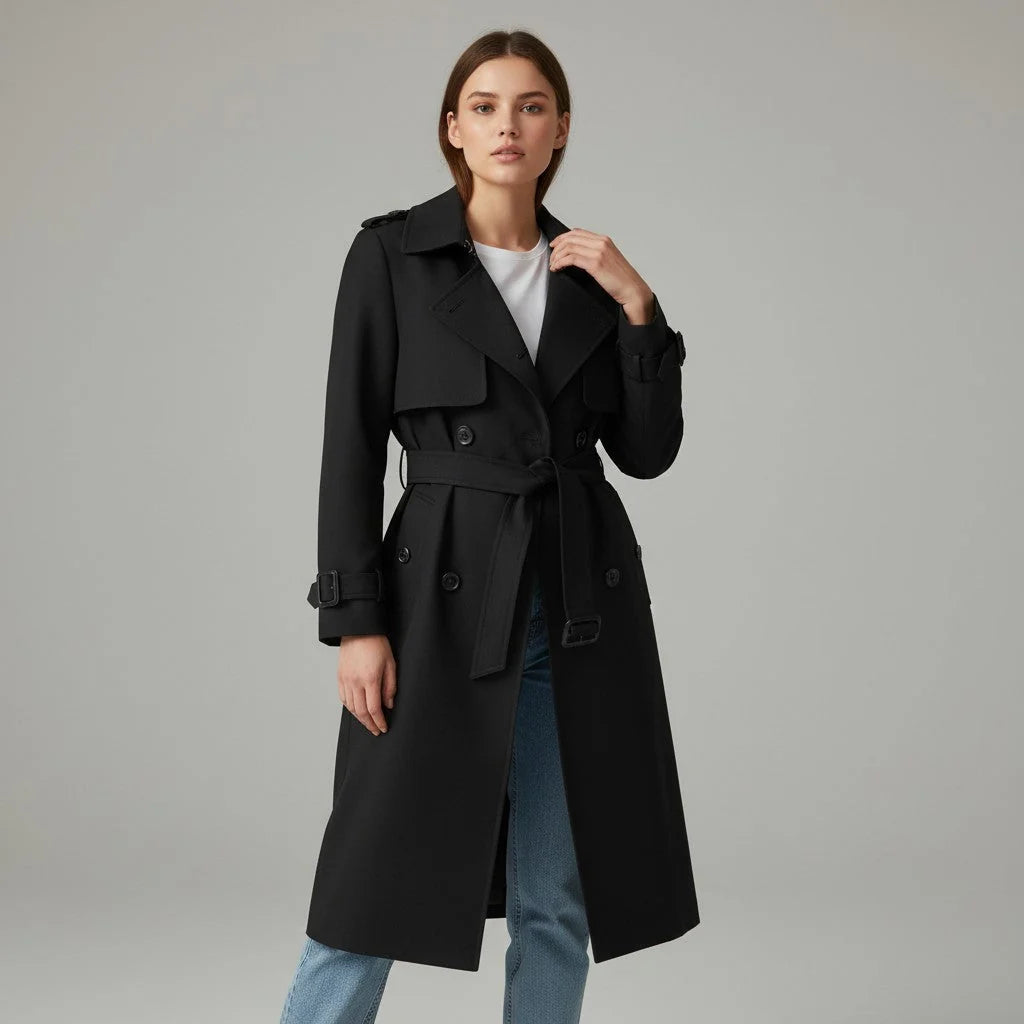 Belted Cotton Trench Coat for Women - Stylish and Versatile Outerwear 5