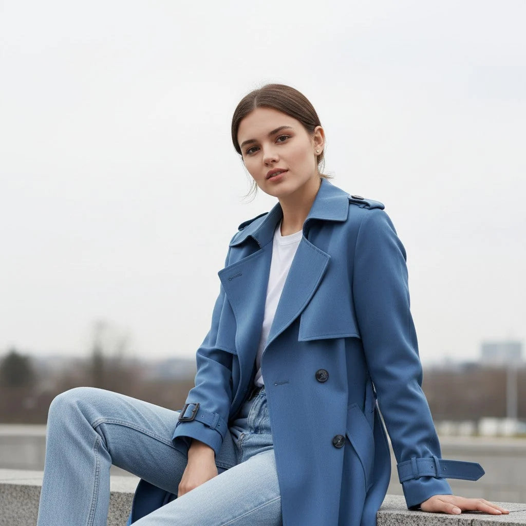 Belted Cotton Trench Coat for Women - Stylish and Versatile Outerwear 8