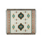 Boho Chic Camping Blanket - Cotton Linen Travel Rug with Tassels