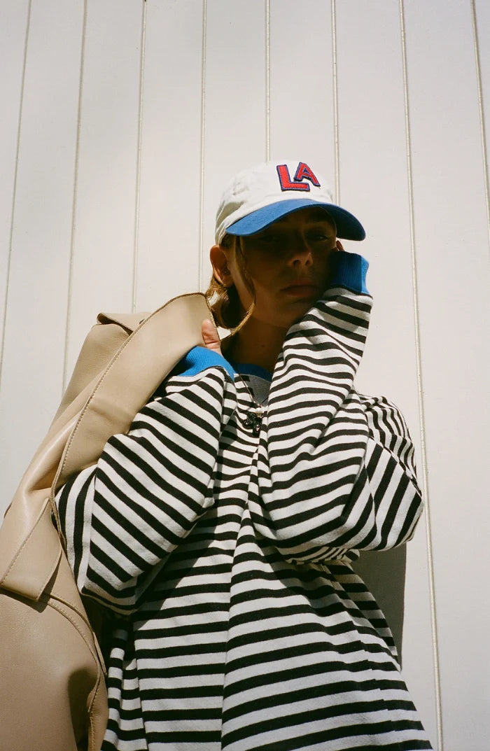 Bold Striped Oversized Sweatshirt with Contrast Trim 9
