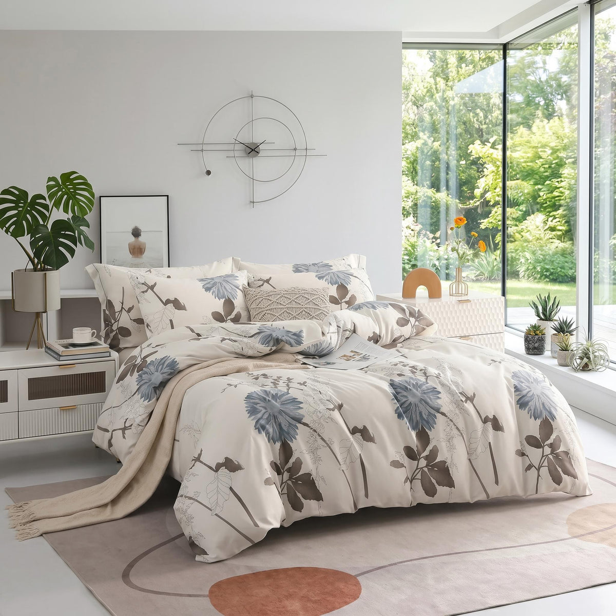 Botanical Floral Reversible Duvet Cover - Soft Bedding-Duvet Covers-Glompi-Glompi