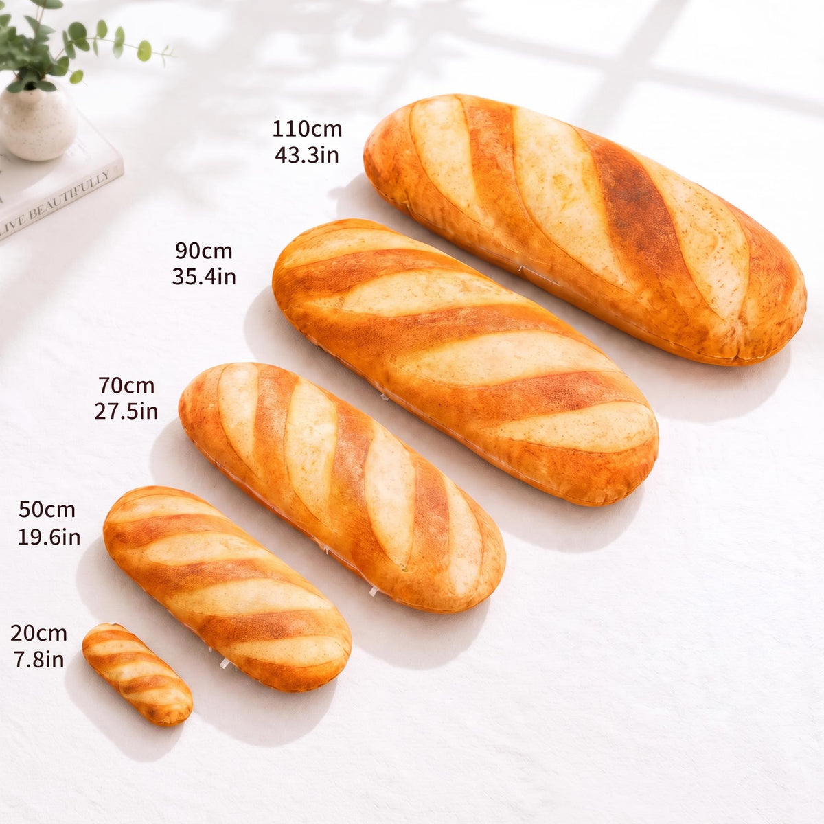 Bread-Shaped Soft Cushion for Home Decor Accent-Decorative Pillows & Cushions-Glompi-Glompi