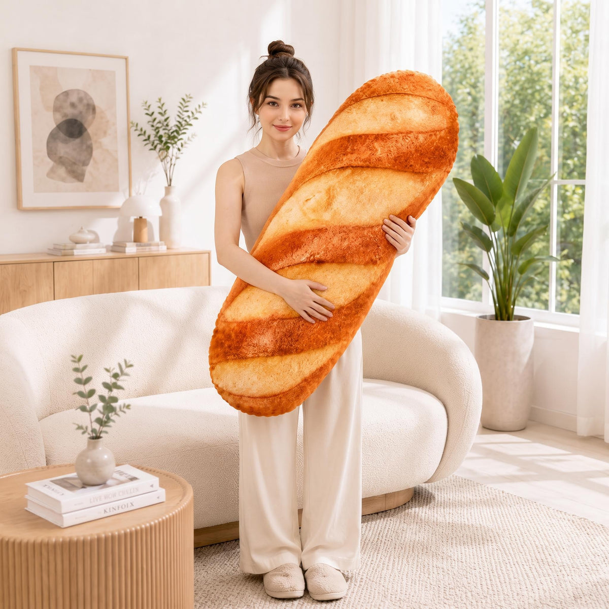 Bread-Shaped Soft Cushion for Home Decor Accent-Decorative Pillows & Cushions-Glompi-110cm-Glompi