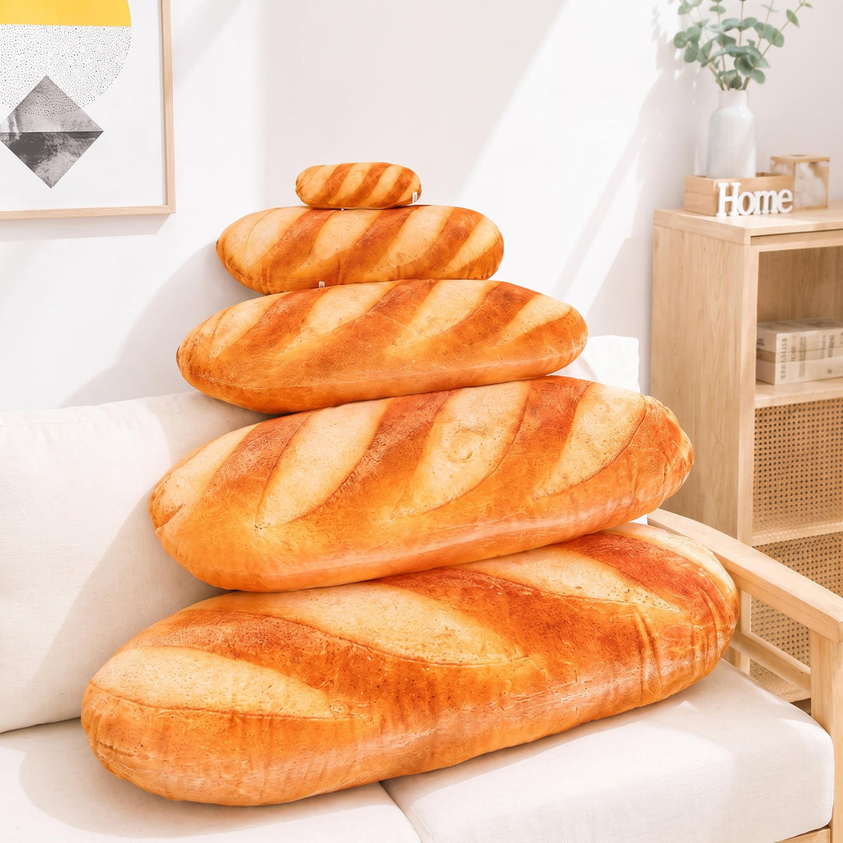 Bread-Shaped Soft Cushion for Home Decor Accent-Decorative Pillows & Cushions-Glompi-Glompi