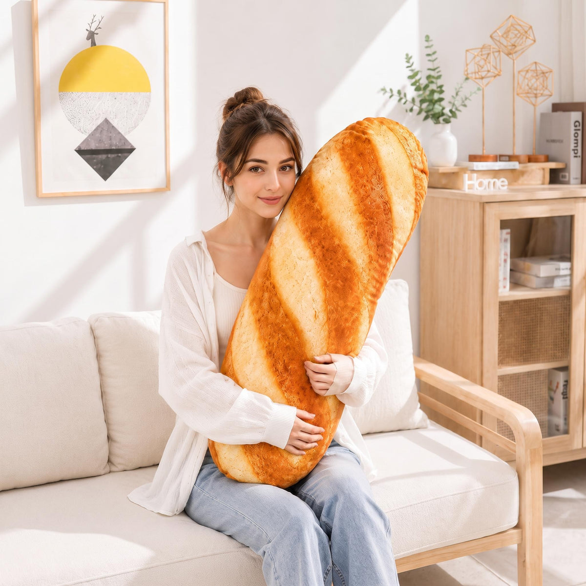 Bread-Shaped Soft Cushion for Home Decor Accent-Decorative Pillows & Cushions-Glompi-90cm-Glompi