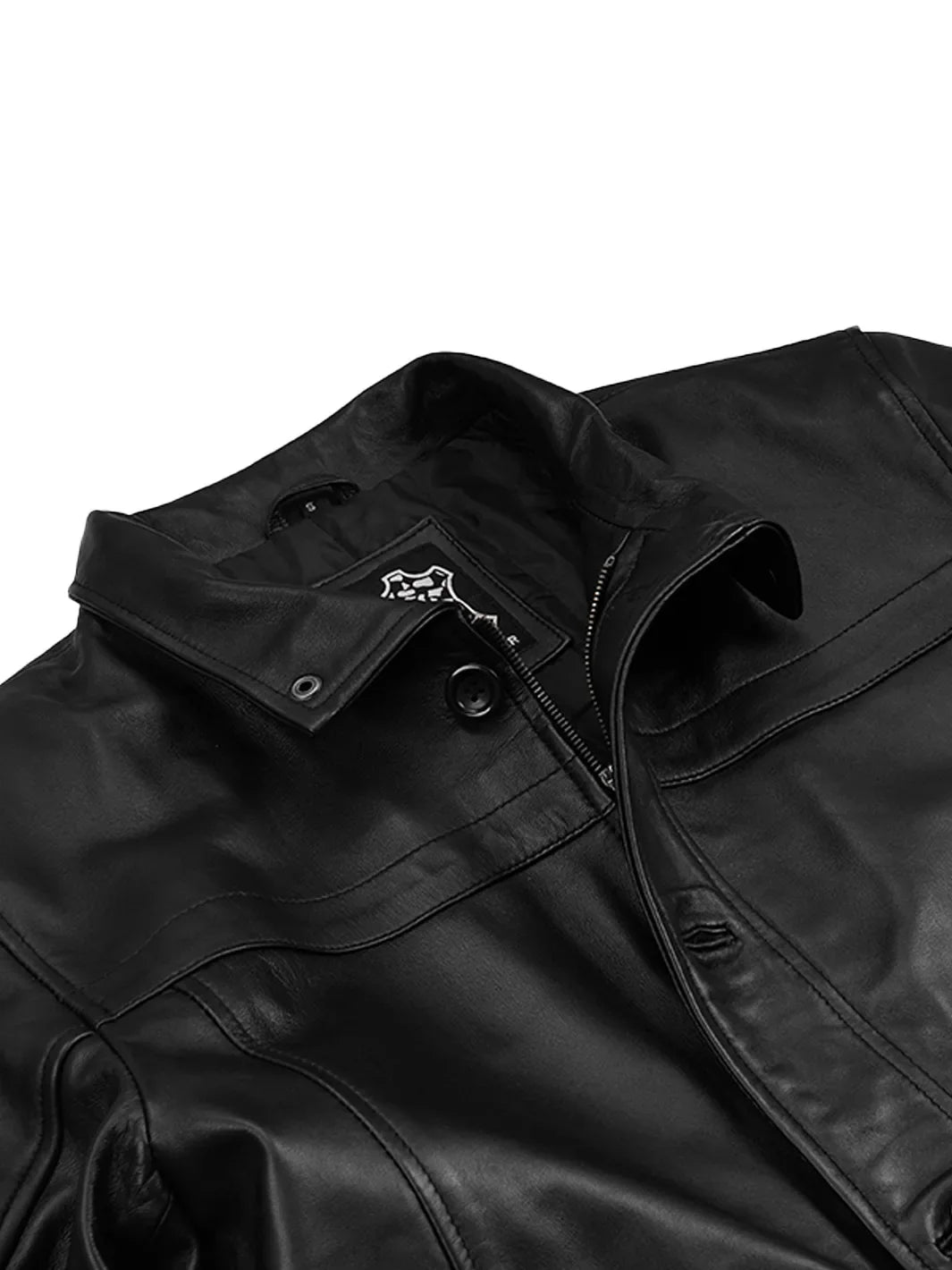 Bristol Men's Black Lambskin Overcoat with Pockets 3