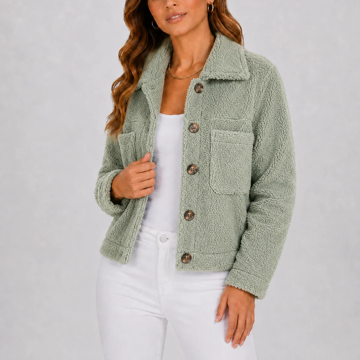 Casual Knit Blazer Jacket with Pockets for Women 2