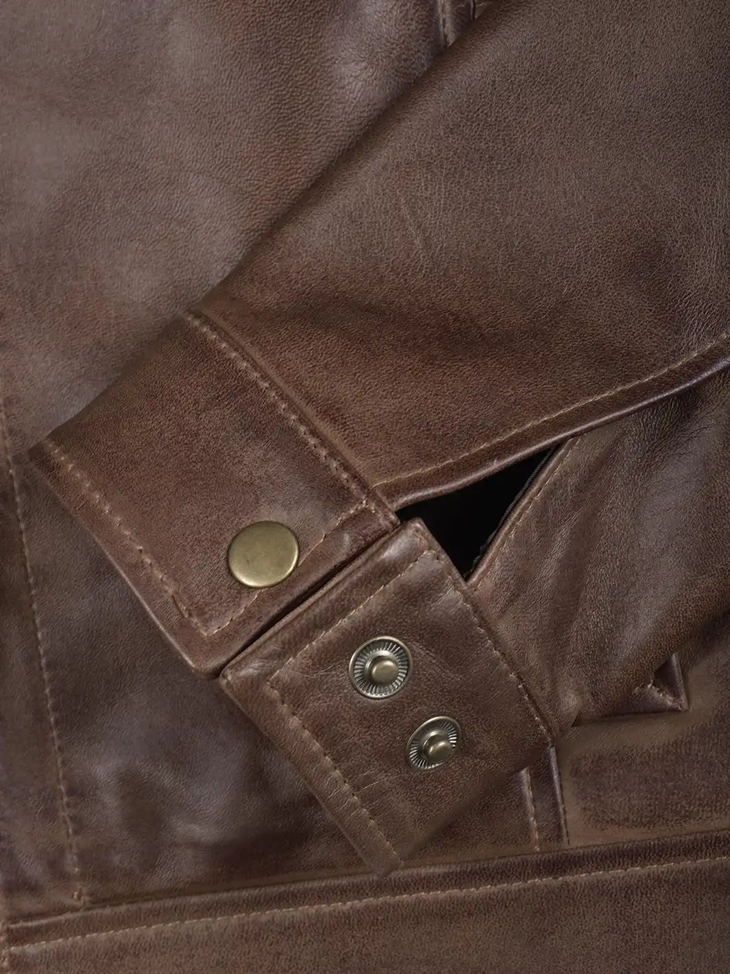 Chocolate Brown Lambskin Leather Harrington Jacket for Men 5