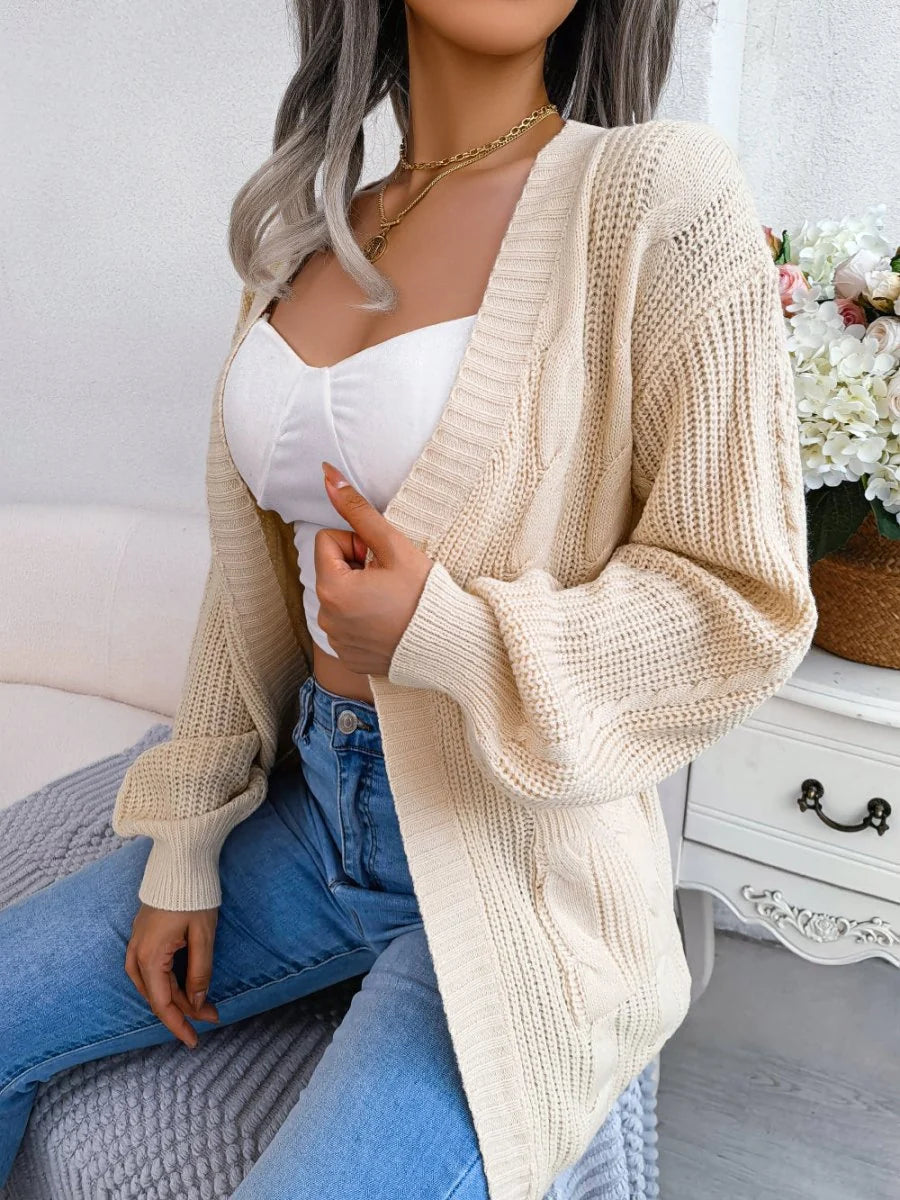 Chunky Cable Knit Oversized Cardigan with Pockets 1