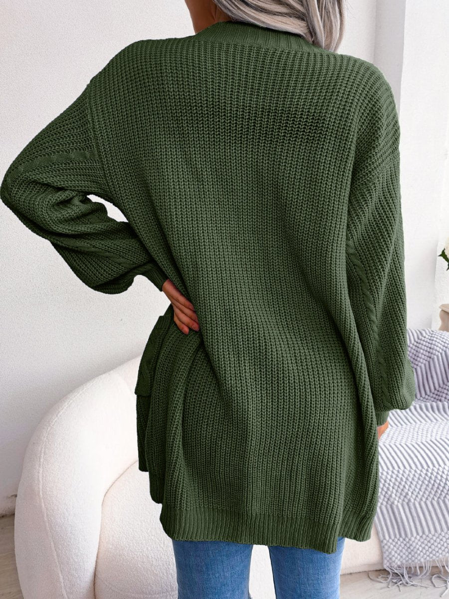 Chunky Cable Knit Oversized Cardigan with Pockets 3